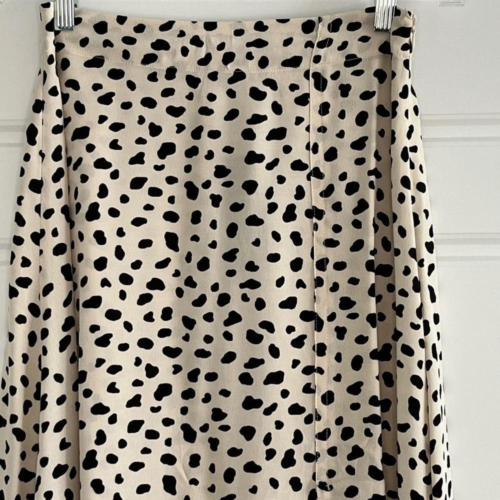 Lulus Set A Trend Leopard Animal Print Handkerchief Hem Midi Skirt XS New